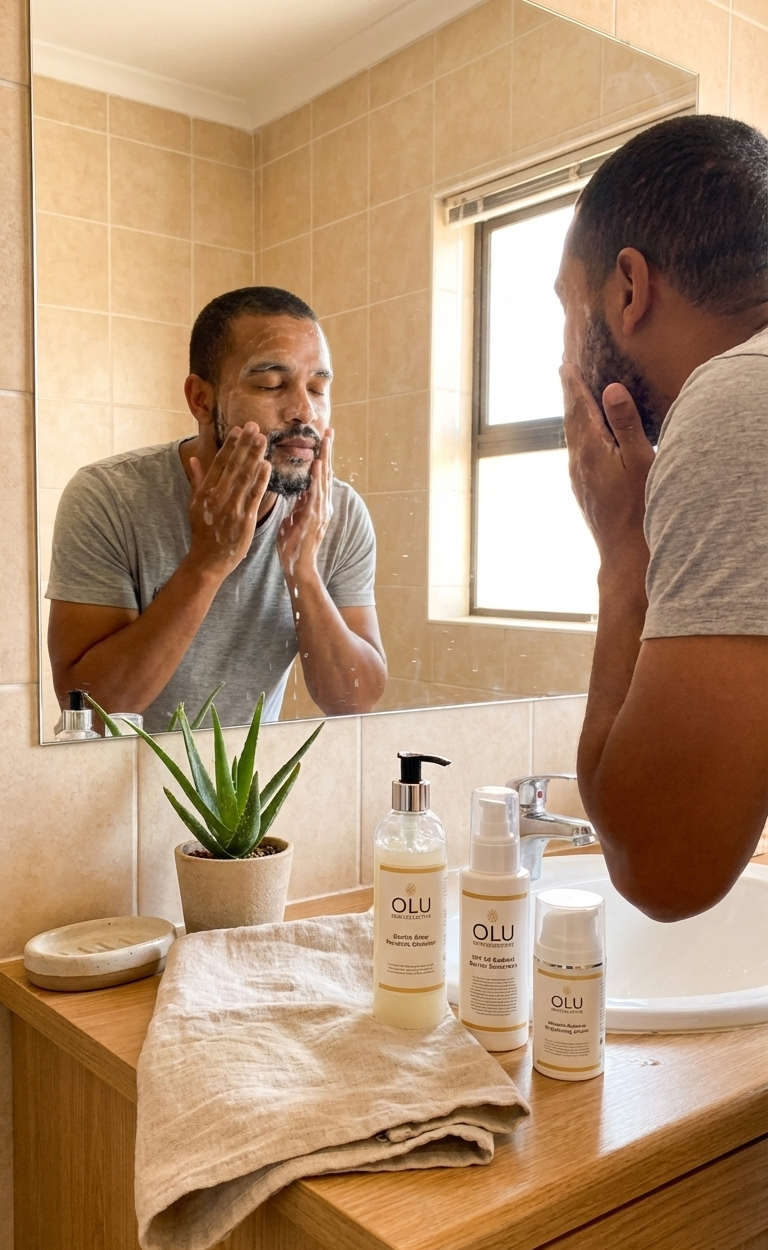 Man washing face