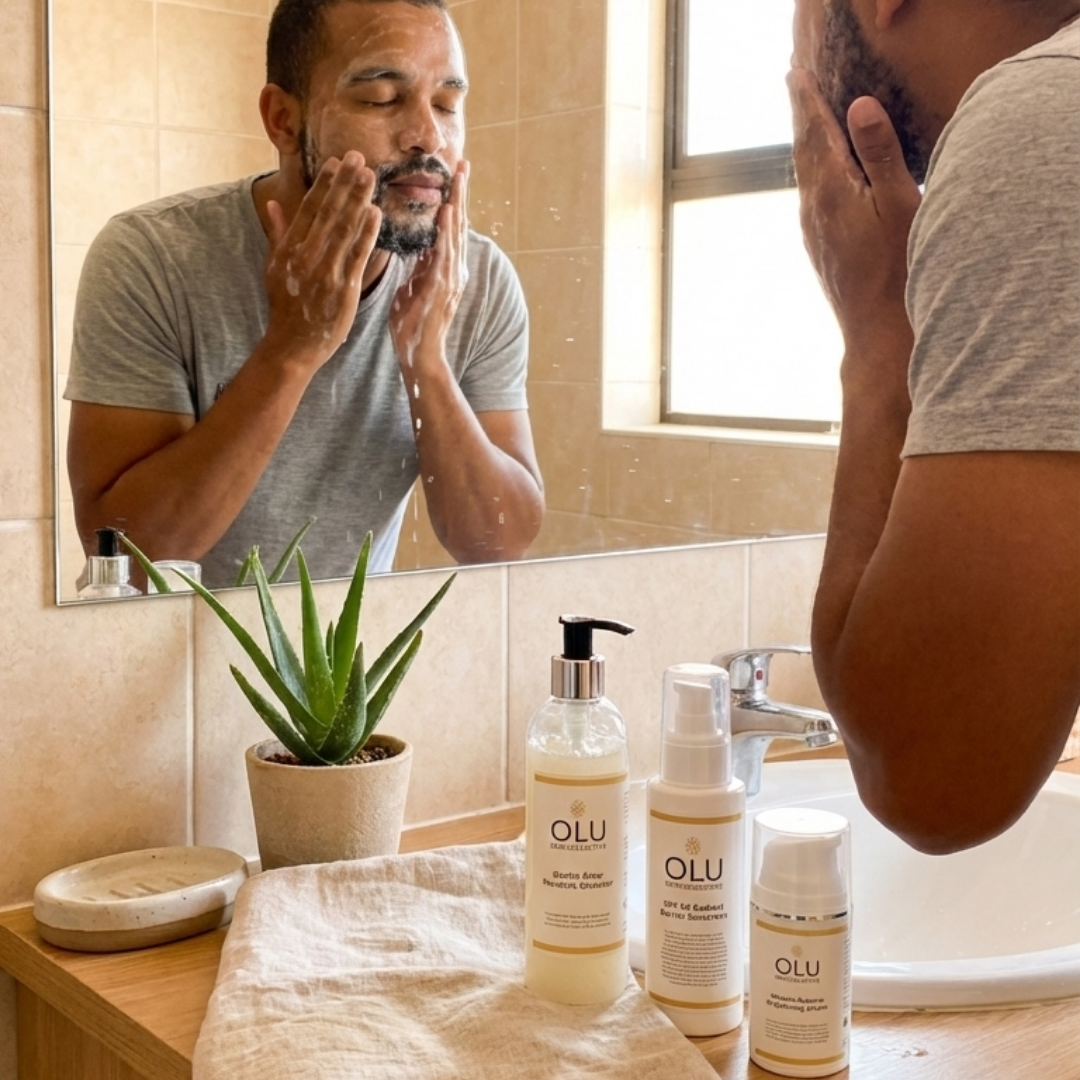 Man washing face